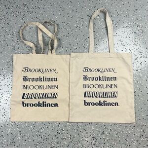 Brooklinen Cream Canvas Totes Reuse-able set of 2